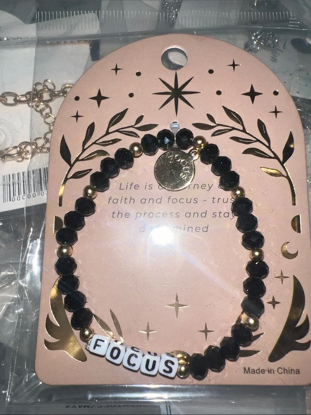 Inspiration beaded stretch bracelet FOCUS